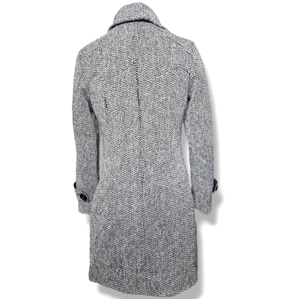 NINE WEST pea coat Size 4 black white - Picture 4 of 8